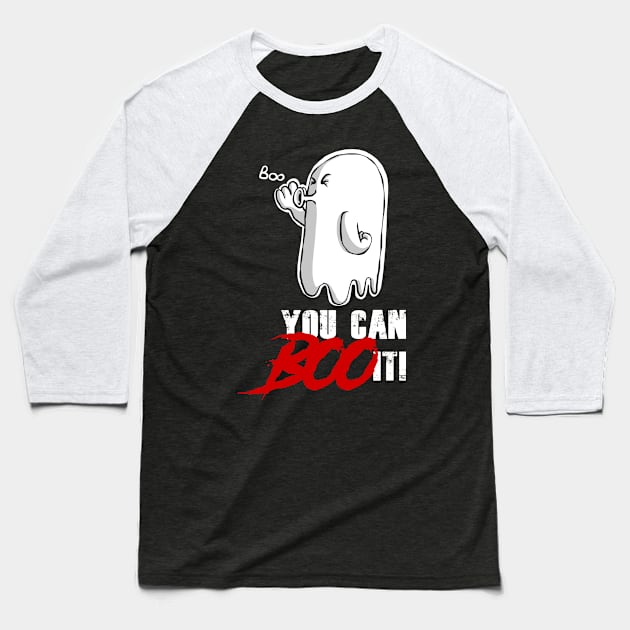 You Can Boo It! Funny Ghost Baseball T-Shirt by Kev Brett Designs